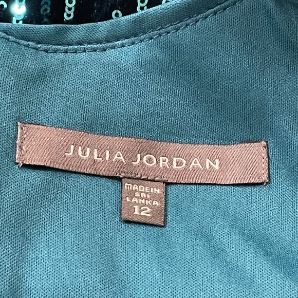 NEW JULIA JORDAN 3/4 Sleeve Velvet Sequin Sheath Cocktail Dress Women Size 12 - Picture 7 of 9